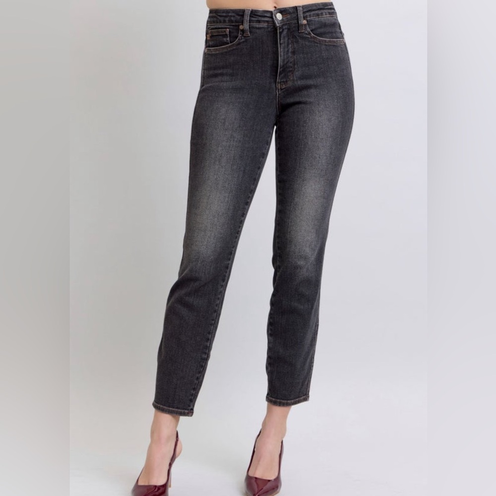NWT - Judy Blue Black High Waist Tummy Control Slim Denim Jeans - Womans 15/32